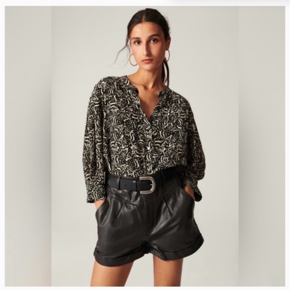 Ba&sh Black and White Patterned Blouse